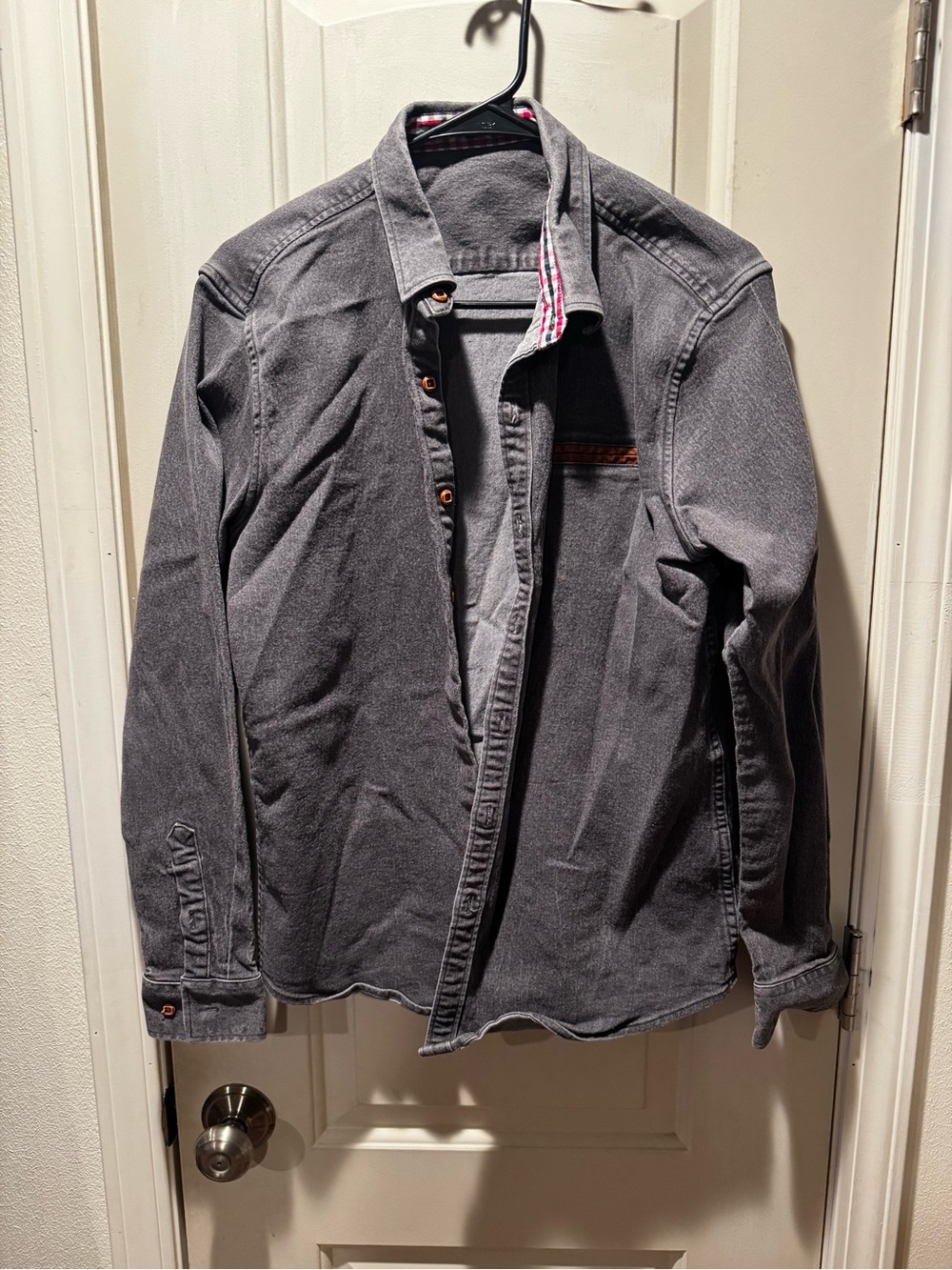 Men's Gray Button-Up Jacket - Casual Workshirt
